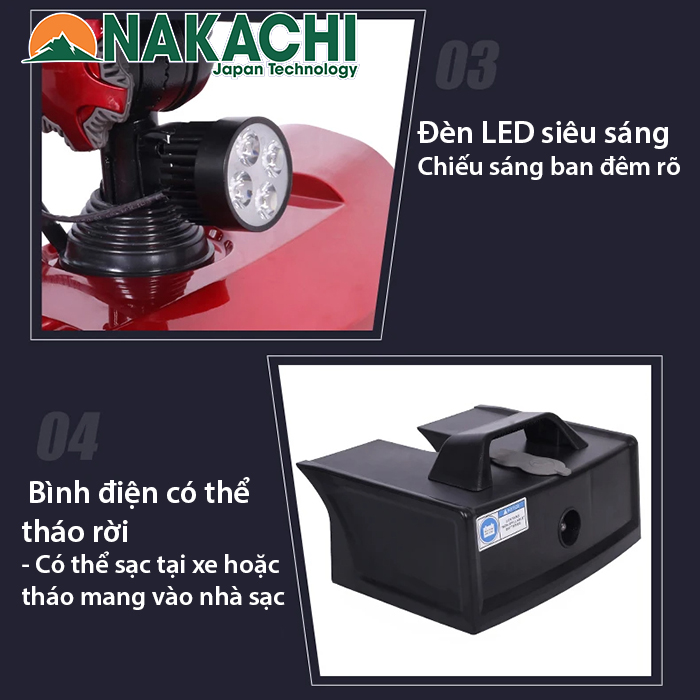 cấu tạo Xe Điện 4 Bánh Nakachi NK-S02